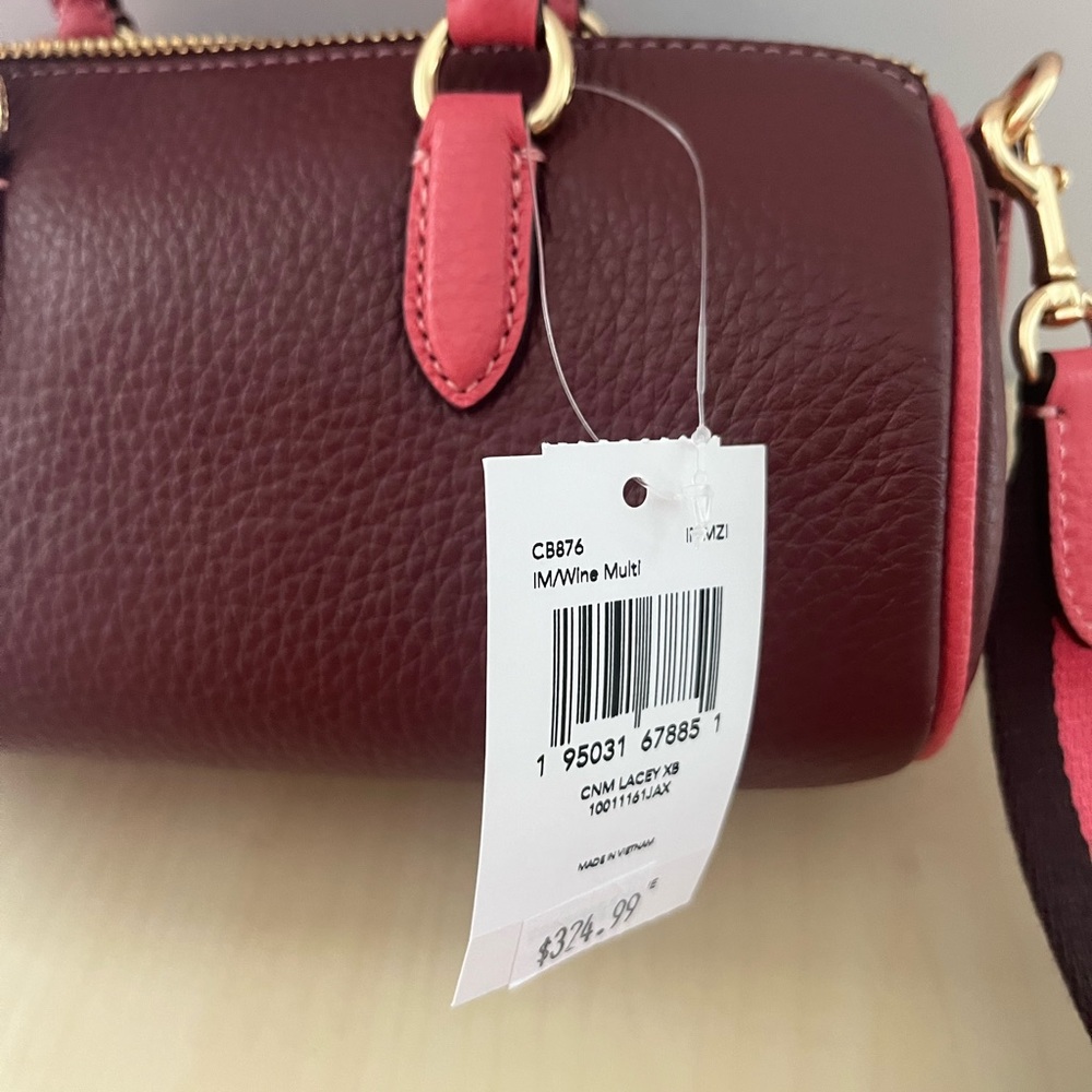 NWT COACH CB876 LACEY CROSSBODY LEATHER SHOULDER BAG GOLD/WINE MULTI - Picture 10 of 10